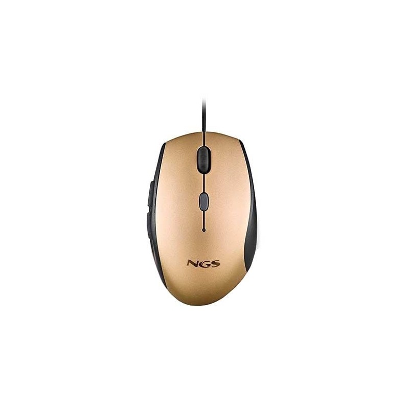 RATON OPTICO NGS MOTH GOLD WIRED ERGONOMIC SILENT