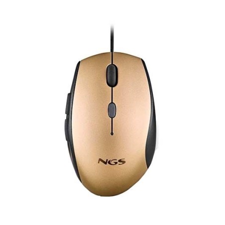 Ratón Ergonómico NGS Moth Gold- Hasta 1600 DPI- Dorado