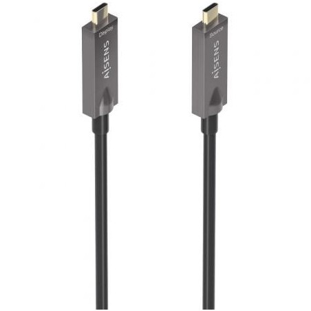 Cable USB 3-1 Tipo-C Aisens AOC A157-0882- USB Tipo-C Macho - USB Tipo-C Macho- Hasta 60W- 10Gbps- 10m- Negro
