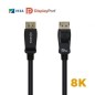 Cable DisplayPort 1-4 8K Aisens A149-0431- DisplayPort Macho - DisplayPort Macho- 1m- Certificado- Negro