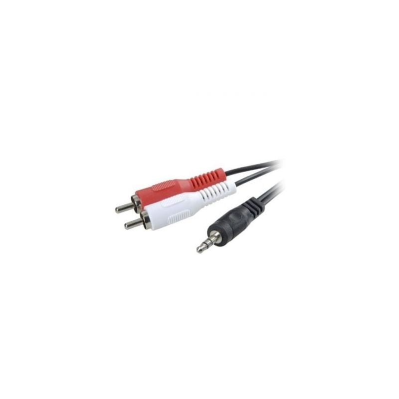 Cable Estéreo 3GO CA101- Jack 3-5 Macho - 2x RCA Macho- 2m