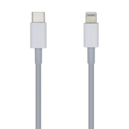 Cable USB 2-0 Tipo-C Lightning Aisens A102-0442- Lightning Macho - USB Tipo-C Macho- 480Mbps- 1m- Blanco