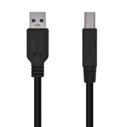 Cable USB 3-0 Impresora Aisens A105-0444- USB Tipo-B Macho - USB Macho- 5Gbps- 2m- Negro