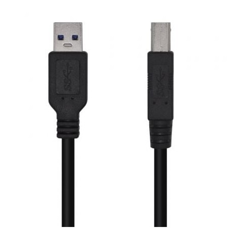 Cable USB 3-0 Impresora Aisens A105-0444- USB Tipo-B Macho - USB Macho- 5Gbps- 2m- Negro