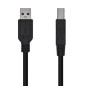 Cable USB 3-0 Impresora Aisens A105-0444- USB Tipo-B Macho - USB Macho- 5Gbps- 2m- Negro