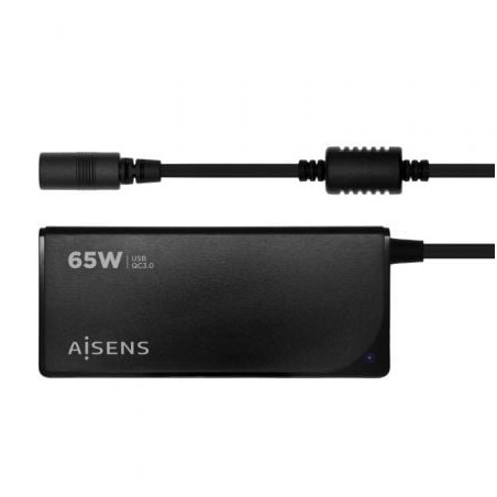 CARGADOR PORTATIL AISENS 65W AUTOMATICO 9 CONECTORES USB-A QC3-0 NEGRO