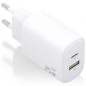 CARGADOR AISENS GAN 25W, 1XUSB-C PD3-0, 1XUSB-A QC3-0, BLANCO