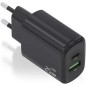 CARGADOR AISENS GAN 25W, 1XUSB-C PD3-0, 1XUSB-A QC3-0, NEGRO