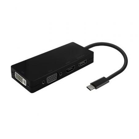 Conversor USB Tipo-C Aisens A109-0679- HDMI Hembra - VGA Hembra - DVI Hembra - DisplayPort Hembra- 15cm- Negro