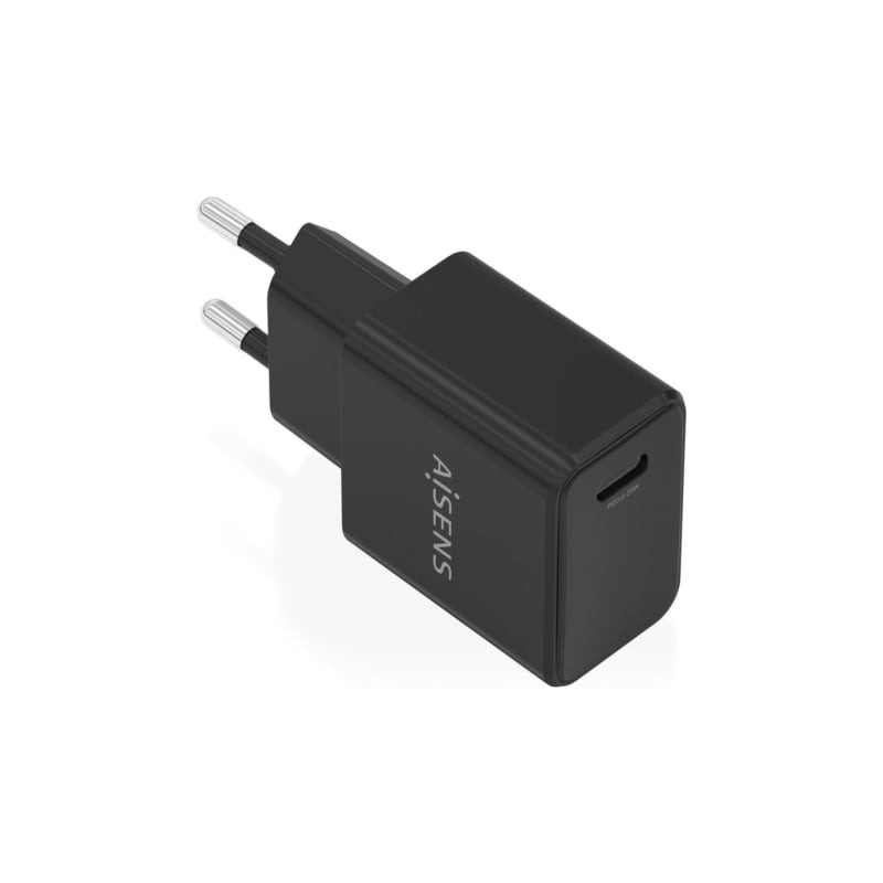 Cargador de Pared GaN Aisens A110-1024- 1xUSB Tipo-C- 20W- Negro