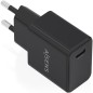 Cargador de Pared GaN Aisens A110-1024- 1xUSB Tipo-C- 20W- Negro