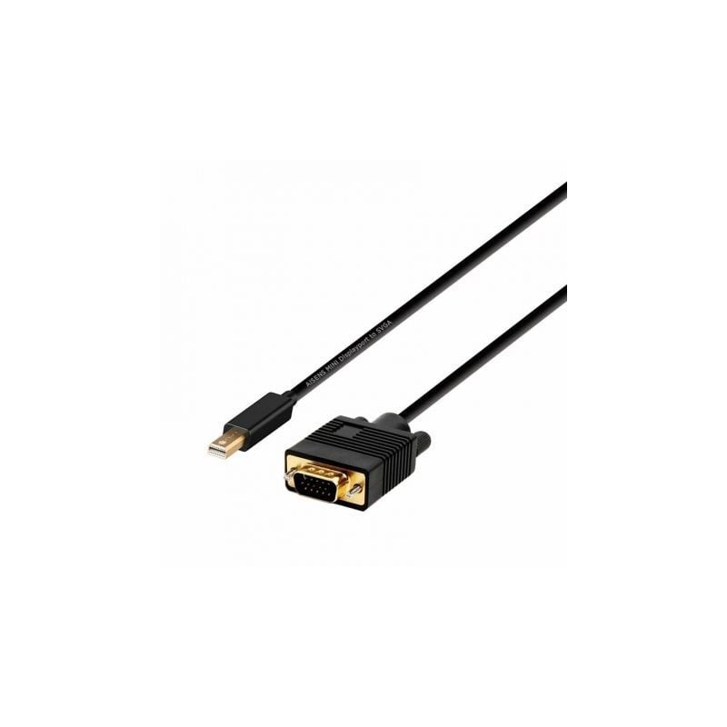 Cable Conversor Aisens A125-0362- Mini DP Macho - VGA Macho- 2m- Negro