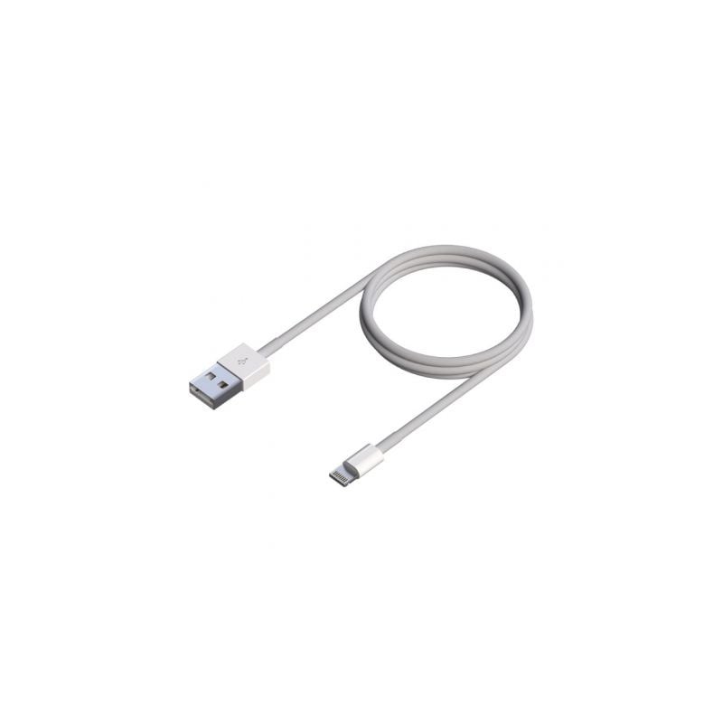 Cable Lightning Aisens A102-0542- USB Macho - Lightning Macho- Hasta 2-5W- 60Mbps- 50cm- Blanco