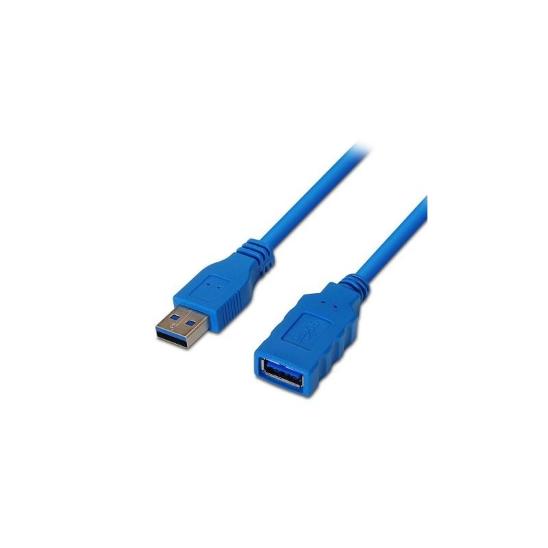 Cable Alargador USB 3-0 Aisens A105-0045- USB Macho - USB Hembra- Hasta 9W- 625Mbps- 1m - Azul