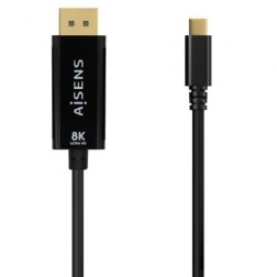 Cable Conversor Aisens A109-0688- USB Tipo-C Macho - DisplayPort Macho- 80cm- Negro