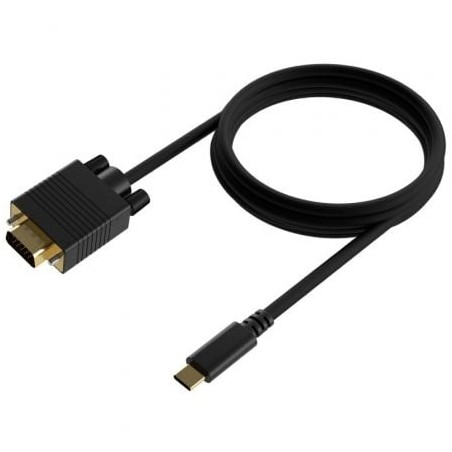 Cable Conversor Aisens A109-0693- USB Tipo-C Macho - VGA Macho- 1-8m- Negro