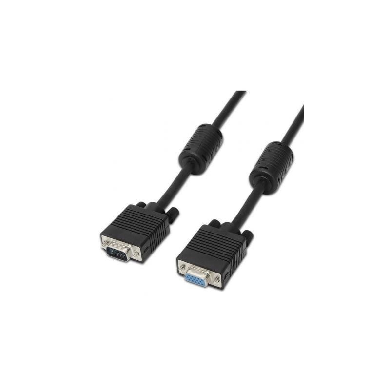 Cable Alargador SVGA Aisens A113-0078- VGA Macho - VGA Hembra- Hasta 3W- 10Mbps- 1-8m- Negro