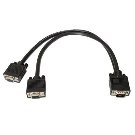 Cable Duplicador SVGA Aisens A113-0081- VGA Macho - 2x VGA Hembra- 45cm- Negro