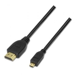 Cable Micro HDMI Aisens A119-0116- HDMI Macho - Micro HDMI Macho- Hasta 10W- 720Mbps- 80cm- Negro