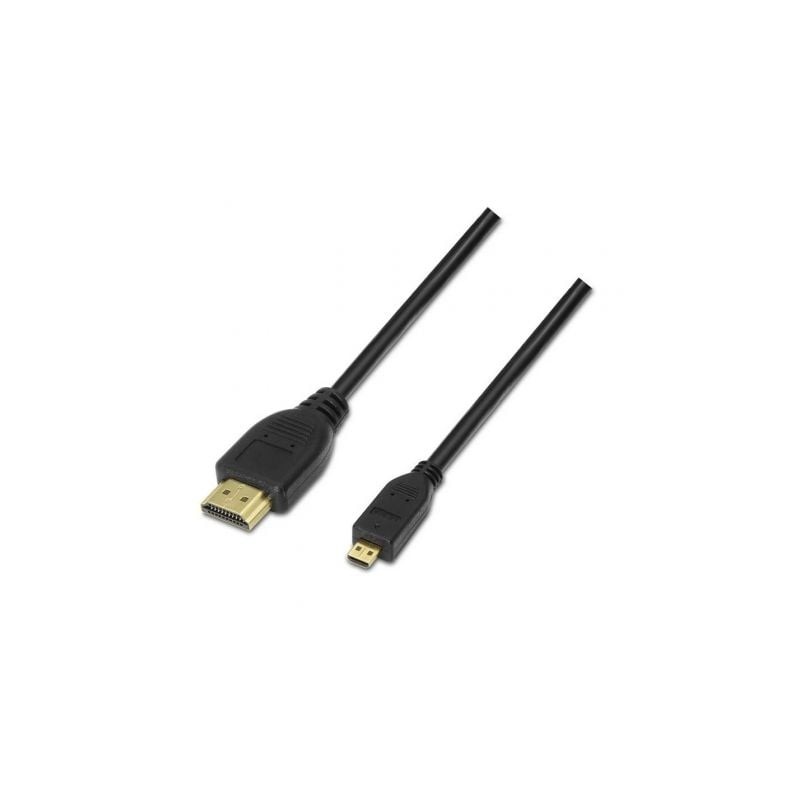 Cable Micro HDMI Aisens A119-0116- HDMI Macho - Micro HDMI Macho- Hasta 10W- 720Mbps- 80cm- Negro