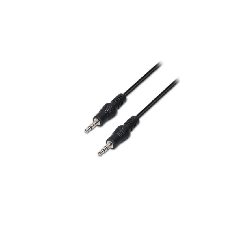 Cable Estéreo Aisens A128-0143- Jack 3-5 Macho - Jack 3-5 Macho- Hasta 0-1W- 3m- Negro