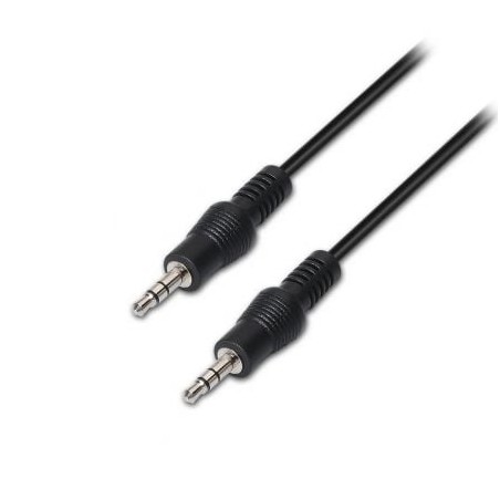 Cable Estéreo Aisens A128-0143- Jack 3-5 Macho - Jack 3-5 Macho- Hasta 0-1W- 3m- Negro