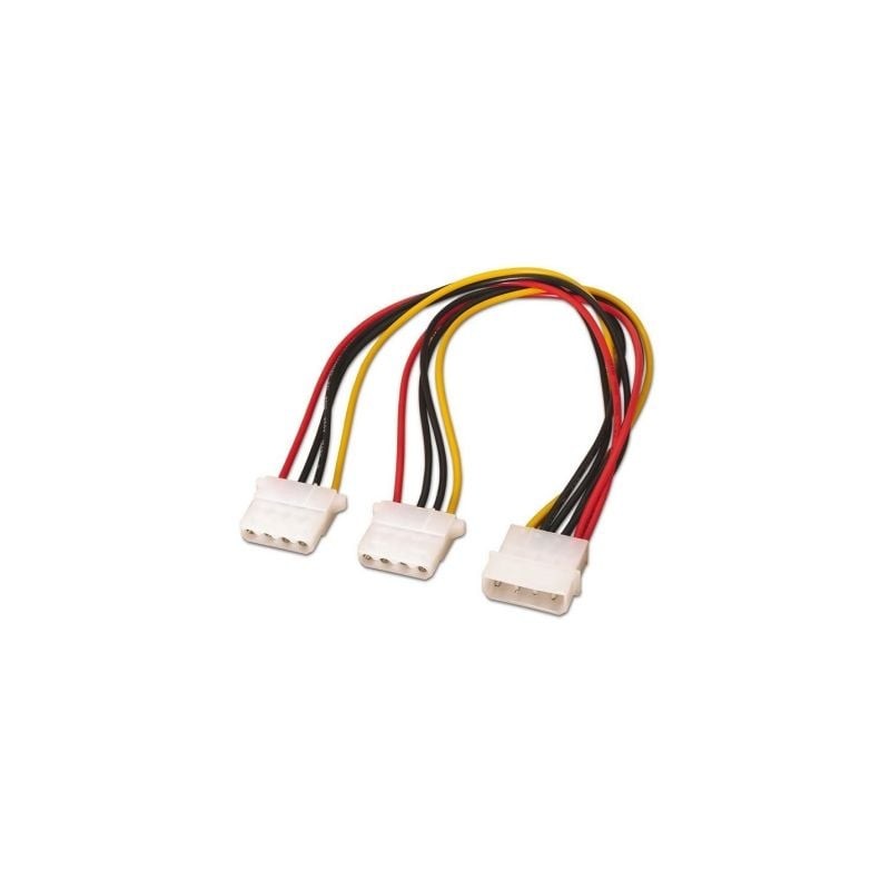 Cable Duplicador de Alimentación Aisens A131-0164- 2x Molex 4 PIN Macho - 4 PIN Hembra- 20cm