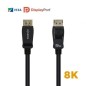 Cable DisplayPort 1-4 8K Aisens A149-0430- DisplayPort Macho - DisplayPort Macho- 50cm- Certificado- Negro