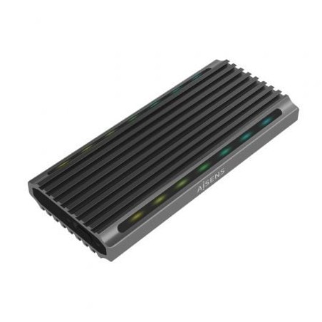 Caja Externa para Disco SSD M-2 SATA-NVMe Aisens ASM2-RGB011GR- USB 3-2 Gen2- Sin Tornillos