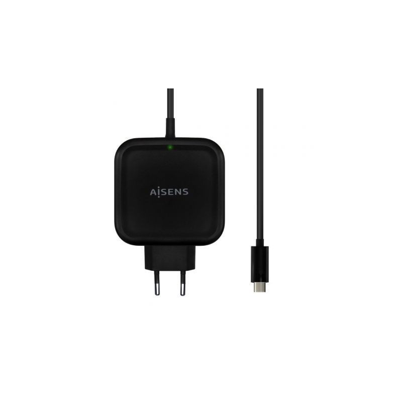 Cargador de Pared Aisens ASCH-1PD65WL-BK- 1xUSB Tipo-C- 65W