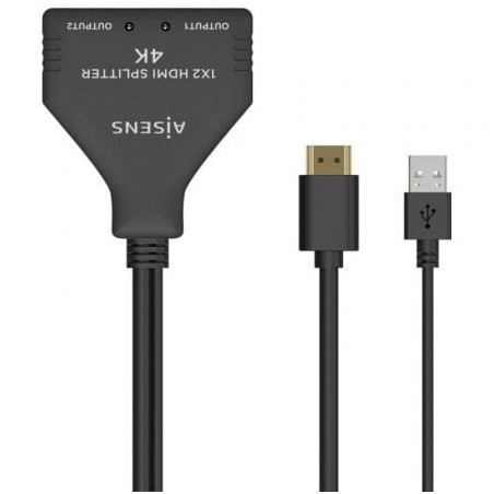 ADAPTADOR VIDEO HDMI-M A 2XHDMI-H 4K AISENS NEGRO