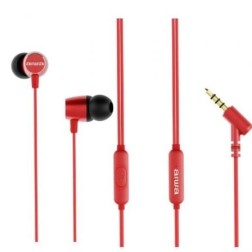 Auriculares Intrauditivos Aiwa ESTM-30RD- con Micrófono- Jack 3-5- Rojo