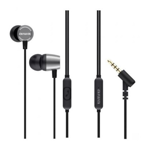 Auriculares Intrauditivos Aiwa ESTM-30SL- con Micrófono- Jack 3-5- Plata