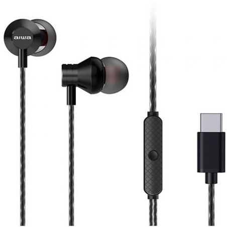 Auriculares Intrauditivos Aiwa ESTM-50USB-C-BK- con Micrófono- USB Tipo-C- Negro