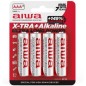 Pack de 4 Pilas AAA Aiwa X-TRA+Alcaline LR03- 1-5V- Alcalinas