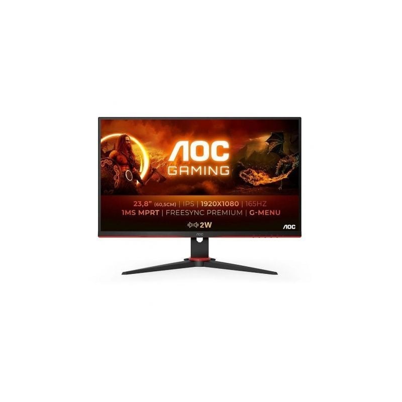 Monitor Gaming AOC 24G2SPAE-BK 23-8"- Full HD- 1ms- 165Hz- IPS- Multimedia- Negro