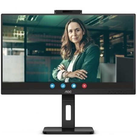 Monitor Profesional AOC Q27P3CW 27"- QHD- Webcam- Multimedia- Regulable en altura- Negro