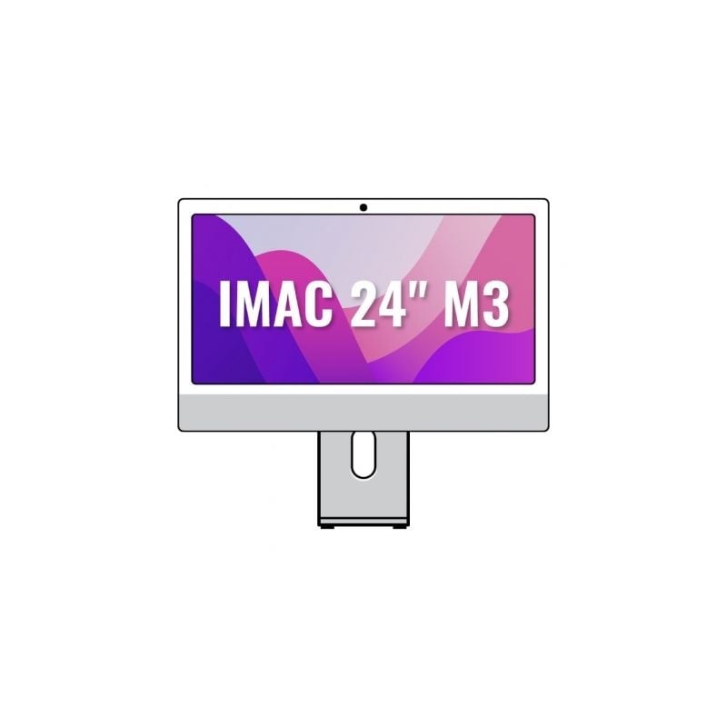 Apple iMac 24" Retina 4,5K - M3 8-Core CPU- 8Gb- 256Gb SSD- 10-Core GPU- Plata