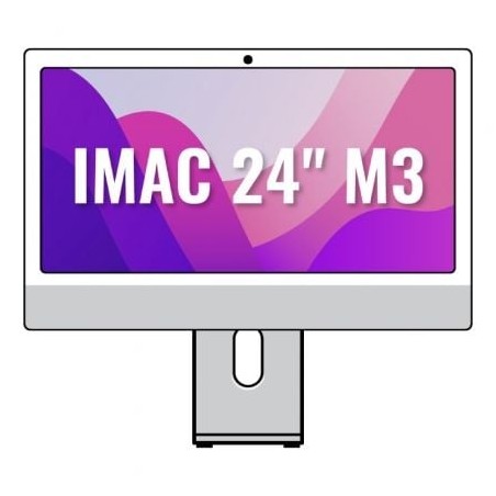 Apple iMac 24" Retina 4,5K - M3 8-Core CPU- 8Gb- 256Gb SSD- 10-Core GPU- Plata