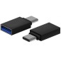 MINI ADAPTADOR AISENS ALUMINIO USB 3-2 GEN1 3A USB-C-M-A-H NEGRO