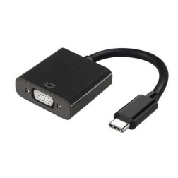 Conversor USB Tipo-C Aisens A109-0347- USB Tipo-C - VGA Hembra- 15cm- Negro