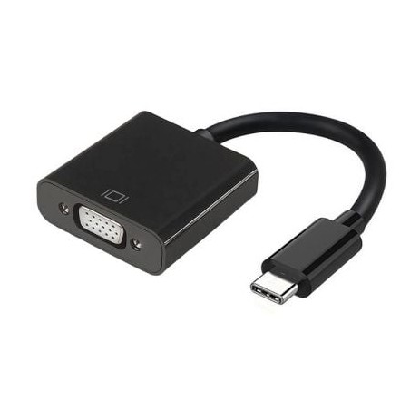 Conversor USB Tipo-C Aisens A109-0347- USB Tipo-C - VGA Hembra- 15cm- Negro