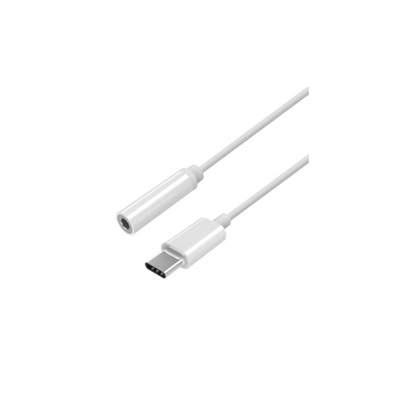 CABLE CONVERSOR AISENS USB-C A AUDIO USB-C-M-JACK 3-5-H BLANCO 15CM