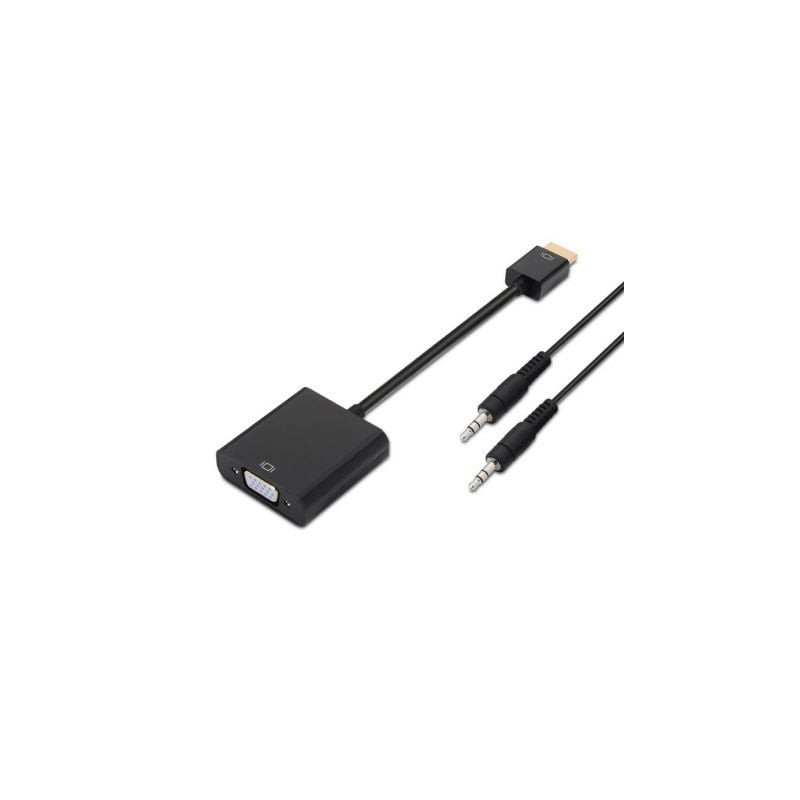 CONVERSOR AISENS HDMI A-M-SVGA-H+JACK 3-5-H NEGRO 10CM+1-0M