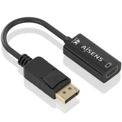 Conversor Aisens A125-0905- DisplayPort Macho - HDMI Hembra- 15cm- Negro