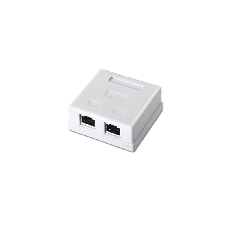 ROSETA DE SUPERFICIE AISENS RJ45 CAT-6 FTP 2 TOMAS BLANCO