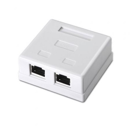 ROSETA DE SUPERFICIE AISENS RJ45 CAT-6 FTP 2 TOMAS BLANCO