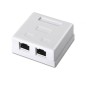 ROSETA DE SUPERFICIE AISENS RJ45 CAT-6 FTP 2 TOMAS BLANCO