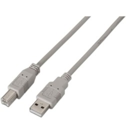 Cable USB 2-0 Impresora Aisens A101-0001- USB Tipo-B Macho - USB Macho- 1m- Beige