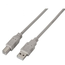 Cable USB 2-0 Impresora Aisens A101-0002- USB Tipo-B Macho - USB Macho- 1-8m- Beige